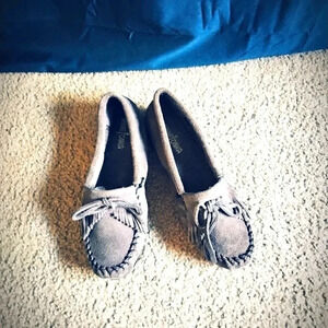 Minnetonka Gray Moccasins for Women